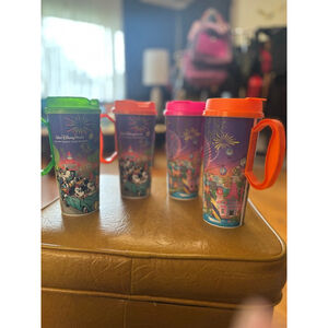 Disney World Refillable Mugs Set of 4 Purple Multi-color One Size